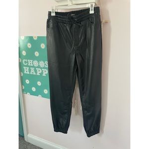 Express faux leather jogger pants